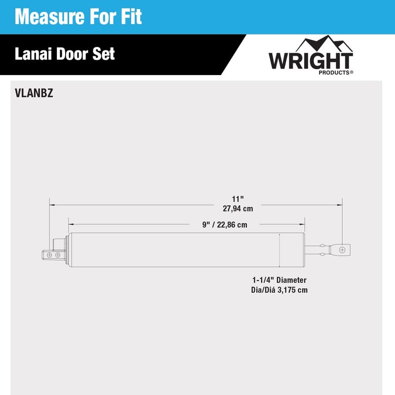 Wright Products Lanai Corrosion Resistant Screen Door Hardware Kit â€“ Pneumatic Closer with Push-Button Latch, No Lock Out, Hold-Open Washer (Transitional, Bronze) - Image 3